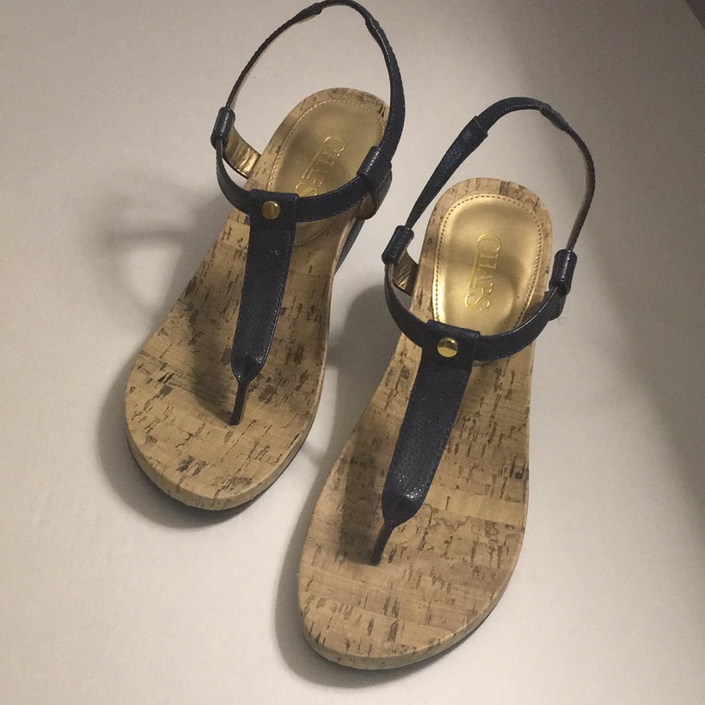 Chaps sandals, Wedges, Blue